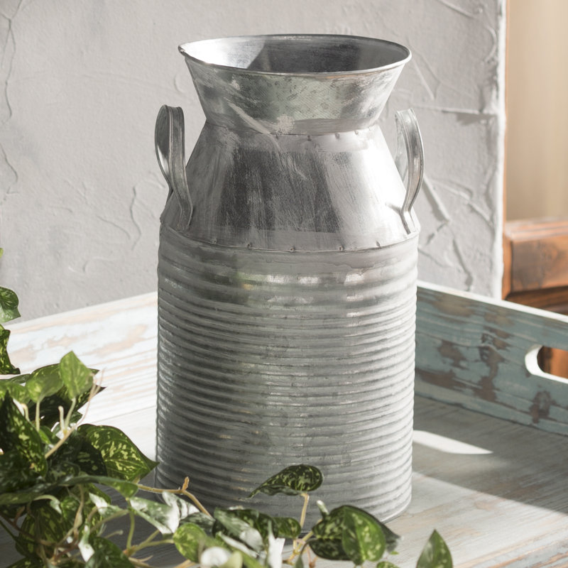 MidwestDesignImports Galvanized Tin Decorative Table Vase & Reviews